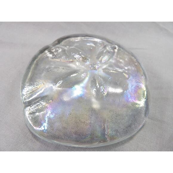 Art Glass Iridescent Sand Dollar Paperweight - Picture 6 of 6